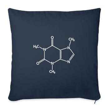 Caféine Café Formule Chimique Amoureux Du Café - Housse de coussin décorative 45 x 45 cm - bleu marine - Devant