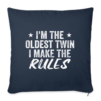 I'm The Oldest Twin Funny Twin Tees - Sofa pillowcase 17,3'' x 17,3'' (45 x 45 cm) - navy - Front