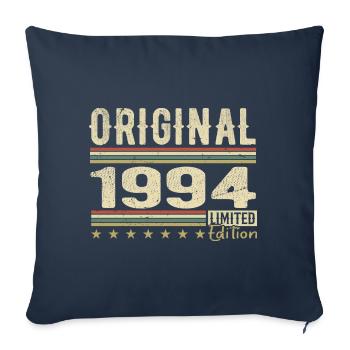 Original 1994 - Cadeau D’anniversaire Rétro 1994 - Housse de coussin décorative 45 x 45 cm - bleu marine - Devant