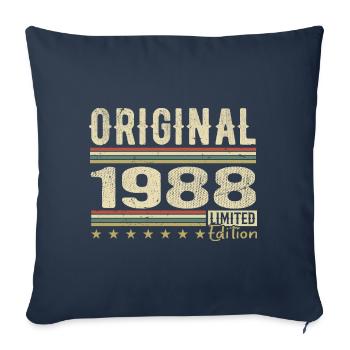 Original 1988 - Cadeau D’anniversaire Rétro 1988 - Housse de coussin décorative 45 x 45 cm - bleu marine - Devant