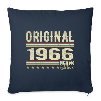 Original 1966 - Cadeau D’anniversaire Rétro 1966 - Housse de coussin décorative 45 x 45 cm - bleu marine - Devant