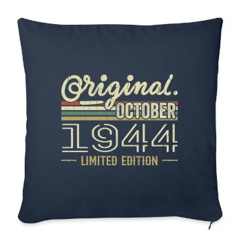 Born in October 1944 Retro Birthday October 1944 - Sofa pillowcase 17,3'' x 17,3'' (45 x 45 cm) - navy - Front