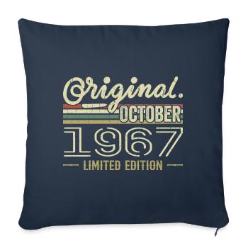 Born in October 1967 Retro Birthday October 1967 - Sofa pillowcase 17,3'' x 17,3'' (45 x 45 cm) - navy - Front