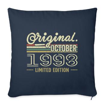 Born in October 1998 Retro Birthday October 1998 - Sofa pillowcase 17,3'' x 17,3'' (45 x 45 cm) - navy - Front