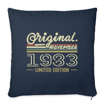 Novembre 1983 - Cadeau Anniversaire Novembre 1983 - Housse de coussin décorative 45 x 45 cm - bleu marine - Devant