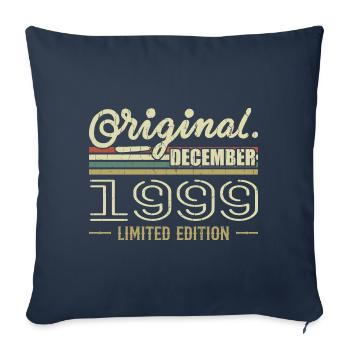 December 1999 Birthday December 1999 December - Sofa pillowcase 17,3'' x 17,3'' (45 x 45 cm) - navy - Front
