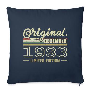 Décembre 1983 anniversaire Décembre 1983 Décembre - Housse de coussin décorative 45 x 45 cm - bleu marine - Devant