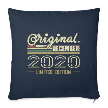 Décembre 2020 anniversaire Décembre 2020 Décembre - Housse de coussin décorative 45 x 45 cm - bleu marine - Devant