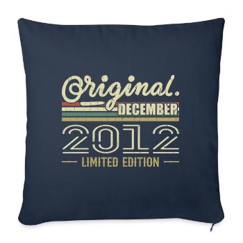 Décembre 2012 anniversaire Décembre 2012 Décembre - Housse de coussin décorative 45 x 45 cm - bleu marine - Devant