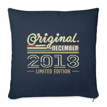 Décembre 2018 anniversaire Décembre 2018 Décembre - Housse de coussin décorative 45 x 45 cm - bleu marine - Devant