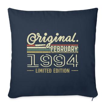 Cadeau Février 1994 - Anniversaire Février 1994 - Housse de coussin décorative 45 x 45 cm - bleu marine - Devant