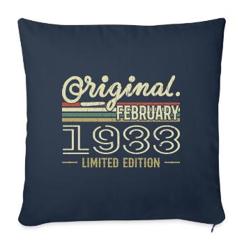 Cadeau Février 1988 - Anniversaire Février 1988 - Housse de coussin décorative 45 x 45 cm - bleu marine - Devant