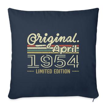 Avril 1954 Cadeau 71e Anniversaire Avril 1954 - Housse de coussin décorative 45 x 45 cm - bleu marine - Devant