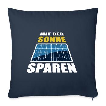 Mit der Sonne sparen - Photovoltaik - Sofakissenbezug 45 x 45 cm - Navy - Vorne