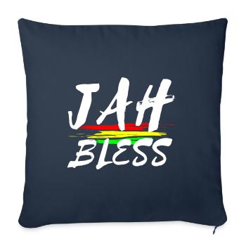 Que Dieu bénisse - Housse de coussin décorative 45 x 45 cm - bleu marine - Devant