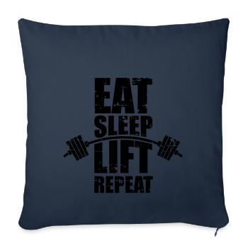 Eat sleep lift - Sofa pillowcase 17,3'' x 17,3'' (45 x 45 cm) - navy - Front
