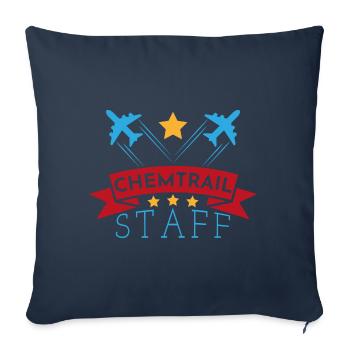 Chemtrail personnel cadeau pilote avion copilote - Housse de coussin décorative 45 x 45 cm - bleu marine - Devant