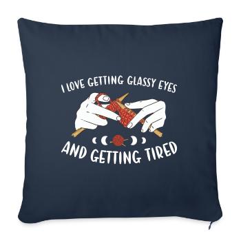 Aimer Gettin Yeux vitreux et se fatiguer tricoter - Housse de coussin décorative 45 x 45 cm - bleu marine - Devant