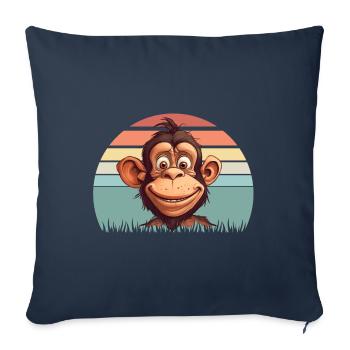Singe - Housse de coussin décorative 45 x 45 cm - bleu marine - Devant