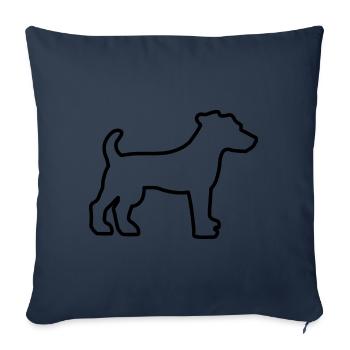Jack Russell Terrier - Black Contour - Sofa pillowcase 17,3'' x 17,3'' (45 x 45 cm) - navy - Front