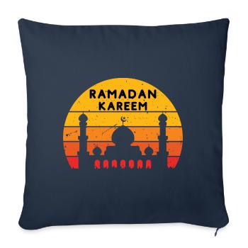 Ramadan Kareem Coucher de soleil - Housse de coussin décorative 45 x 45 cm - bleu marine - Devant