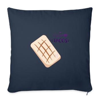 I love tacos 1 - Housse de coussin décorative 45 x 45 cm - bleu marine - Devant