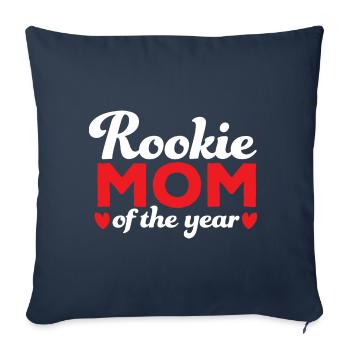 Maman recrue de l’année Nouvelle maman de la fête des mères - Housse de coussin décorative 45 x 45 cm - bleu marine - Devant