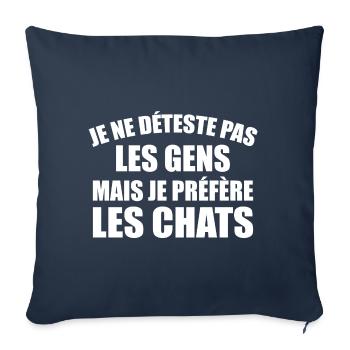 I don't hate people - I prefer cats - Sofa pillowcase 17,3'' x 17,3'' (45 x 45 cm) - navy - Front