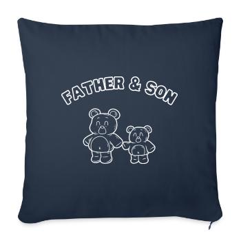 Famille Bear Père et fils Blanc - Housse de coussin décorative 45 x 45 cm - bleu marine - Devant