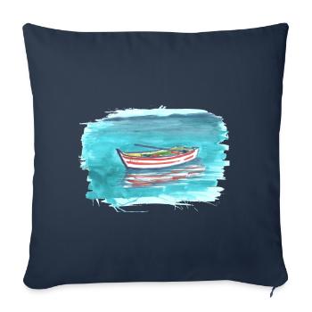 colorful boat - Sofa pillowcase 17,3'' x 17,3'' (45 x 45 cm) - navy - Front