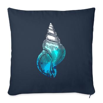 Vie marine sous-marine Seashell mer profonde - Housse de coussin décorative 45 x 45 cm - bleu marine - Devant
