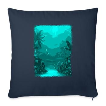 underwater aquarium sea diving coral - Sofa pillowcase 17,3'' x 17,3'' (45 x 45 cm) - navy - Front