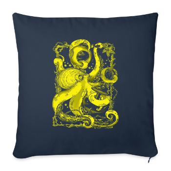Octopus octopus octopus underwater sea - Sofa pillowcase 17,3'' x 17,3'' (45 x 45 cm) - navy - Front