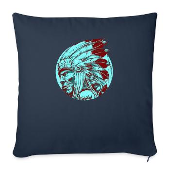 Native Indians Feather Jewelry Native Chieftain - Sofa pillowcase 17,3'' x 17,3'' (45 x 45 cm) - navy - Front
