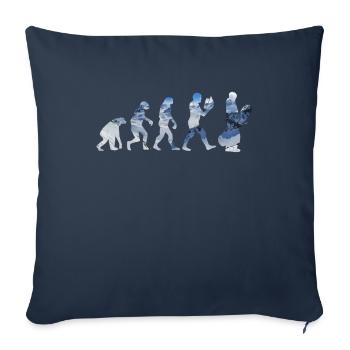 Snowboard Evolution Snowboard - Housse de coussin décorative 45 x 45 cm - bleu marine - Devant