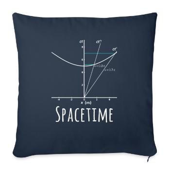 Chemise Nerd Drôle de Physics Spacetime - Housse de coussin décorative 45 x 45 cm - bleu marine - Devant
