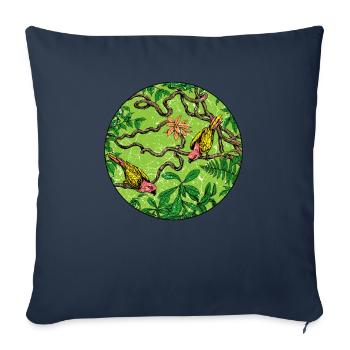 Forêt tropicale tropique protection de l'environnement nature changement climatique - Housse de coussin décorative 45 x 45 cm - bleu marine - Devant