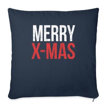 Chemise Merry X Mas Funny Christmas Shirt - Housse de coussin décorative 45 x 45 cm - bleu marine - Devant