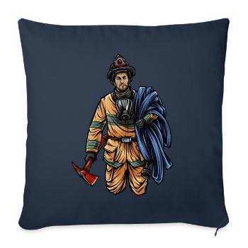 Firefighter Illustration - Firefighter Hero - Sofa pillowcase 17,3'' x 17,3'' (45 x 45 cm) - navy - Front