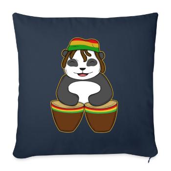Reggae Panda - Housse de coussin décorative 45 x 45 cm - bleu marine - Devant