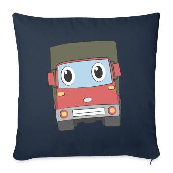 Camion avec visage - Housse de coussin décorative 45 x 45 cm - bleu marine - Devant