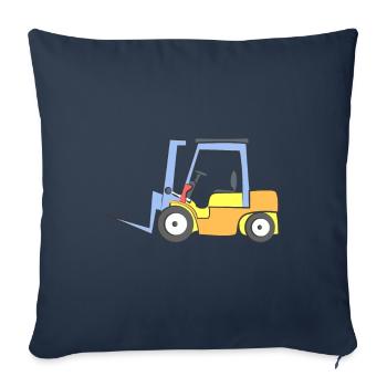 Chariot élévateur cool - Housse de coussin décorative 45 x 45 cm - bleu marine - Devant