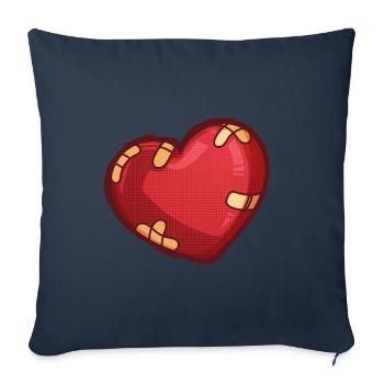 Cœur avec dispositif transdermique - Housse de coussin décorative 45 x 45 cm - bleu marine - Devant