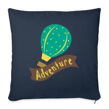 Hot Air Balloon ADVENTURE - Sofa pillowcase 17,3'' x 17,3'' (45 x 45 cm) - navy - Front