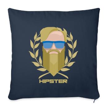 Hipsters avec lunettes et barbe - Housse de coussin décorative 45 x 45 cm - bleu marine - Devant