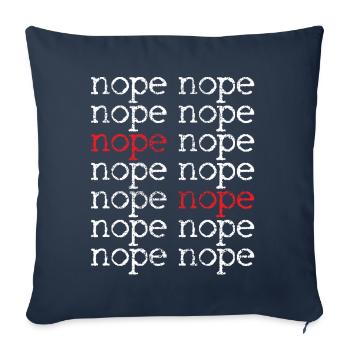 Nope humour citation - Housse de coussin décorative 45 x 45 cm - bleu marine - Devant