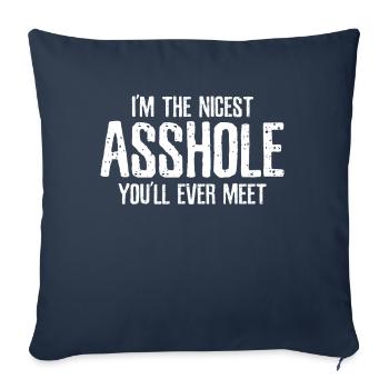 Trou du cul humour - Housse de coussin décorative 45 x 45 cm - bleu marine - Devant