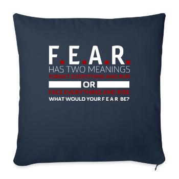 Des phrases de peur motivantes - Housse de coussin décorative 45 x 45 cm - bleu marine - Devant