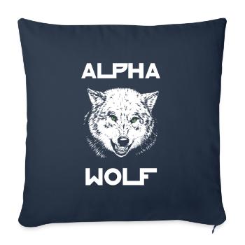 Alpha Wolf Wildlife - Housse de coussin décorative 45 x 45 cm - bleu marine - Devant