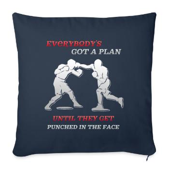 Boxe - Housse de coussin décorative 45 x 45 cm - bleu marine - Devant